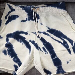 Les Tein Blue and White Tie-Dye Shorts